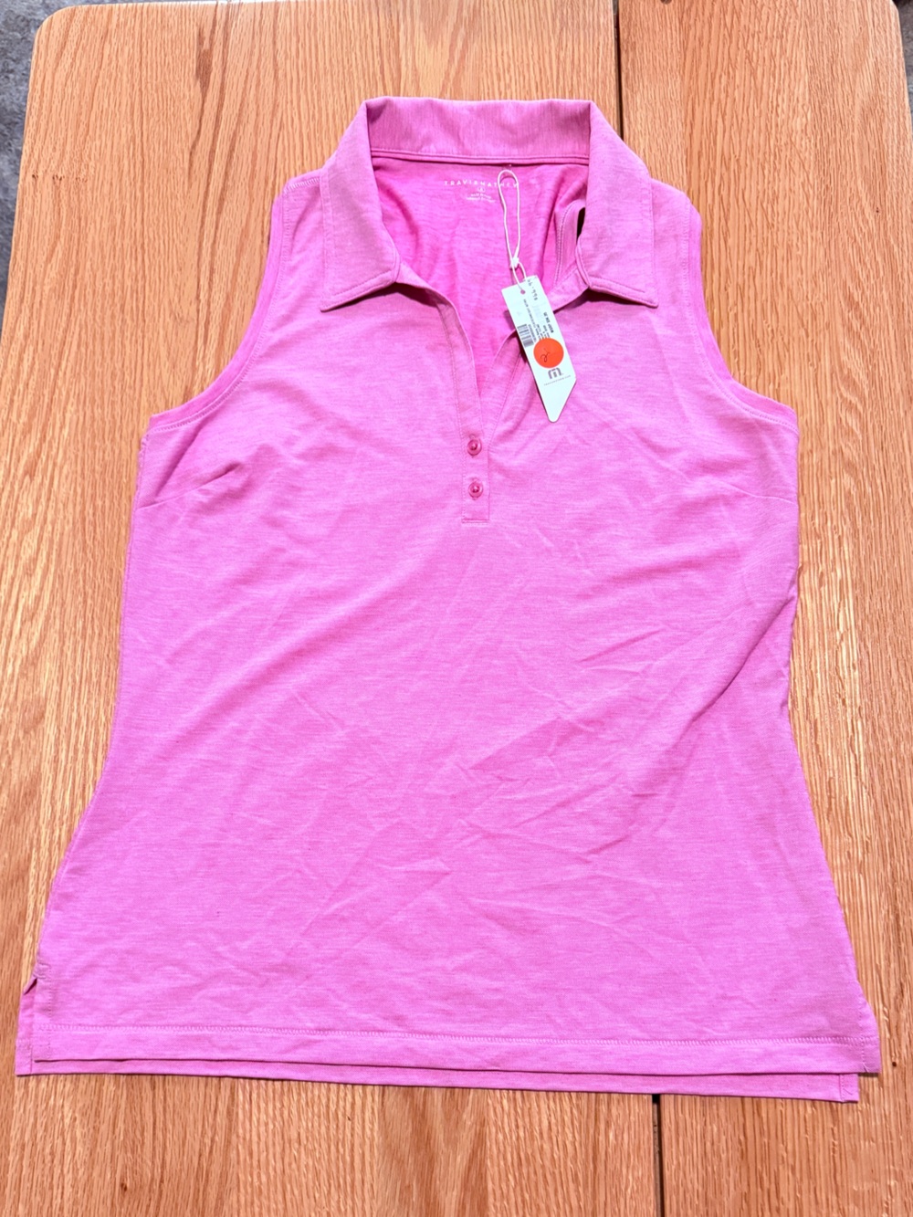 NWT TravisMathew Featherweight Golf Polo Pink S